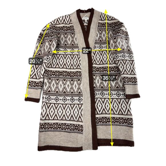 Jessica Simpson Aztec Western Open Front Cardigan Sweater Long Duster Womens S - Picture 10 of 10